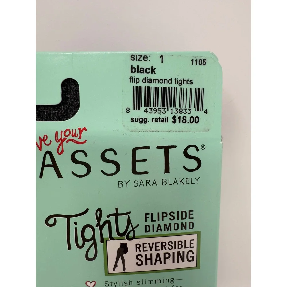 SPANX Love Your Assets by Sara Blakely‎ Black Flip Diamond Tights Size 1 Shaping
